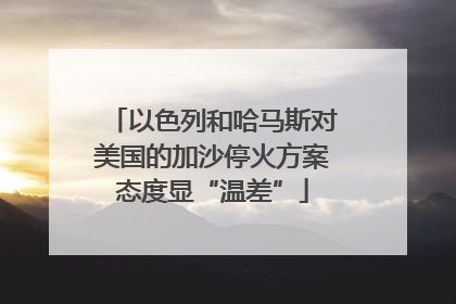 以色列和哈马斯对美国的加沙停火方案态度显“温差”