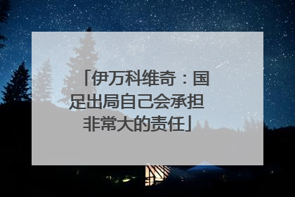 伊万科维奇：国足出局自己会承担非常大的责任