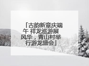 古韵新章庆端午 祥龙巡游展风华，青山村举行游龙盛会