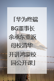 华为终端BG董事长余承东重返母校清华 开讲鸿蒙校园公开课