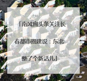 南风窗头条关注长春都市圈建设：东北整了个新活儿