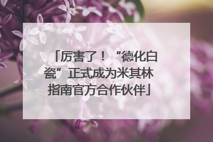 厉害了！“德化白瓷”正式成为米其林指南官方合作伙伴