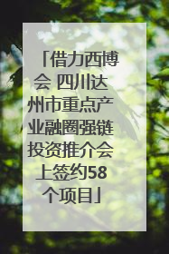 借力西博会 四川达州市重点产业融圈强链投资推介会上签约58个项目