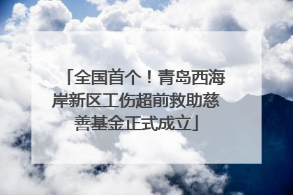 全国首个！青岛西海岸新区工伤超前救助慈善基金正式成立