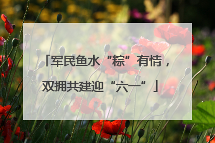 军民鱼水“粽”有情，双拥共建迎“六一”