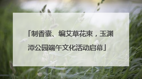 制香囊、编艾草花束，玉渊潭公园端午文化活动启幕
