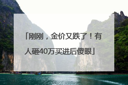 刚刚，金价又跌了！有人砸40万买进后傻眼