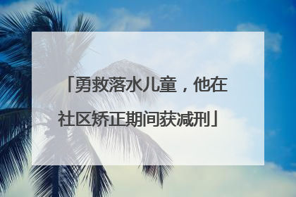 勇救落水儿童，他在社区矫正期间获减刑