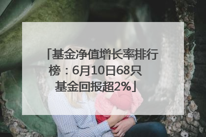 基金净值增长率排行榜：6月10日68只基金回报超2%