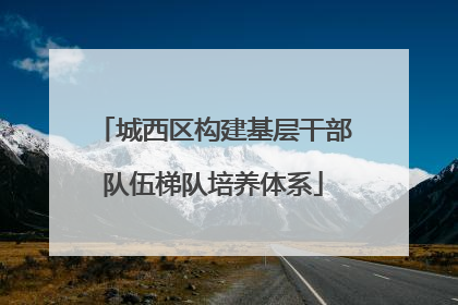 城西区构建基层干部队伍梯队培养体系