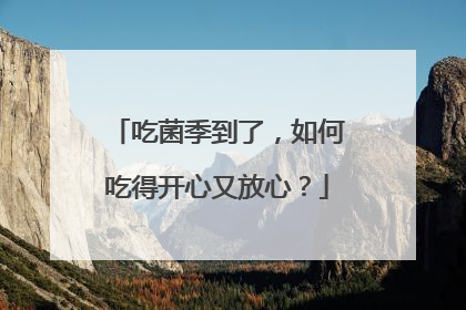 吃菌季到了，如何吃得开心又放心？