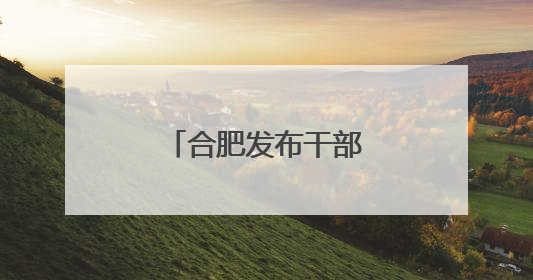 合肥发布干部任前公示公告