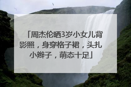 周杰伦晒3岁小女儿背影照，身穿格子裙，头扎小辫子，萌态十足