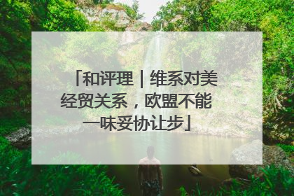 和评理｜维系对美经贸关系，欧盟不能一味妥协让步