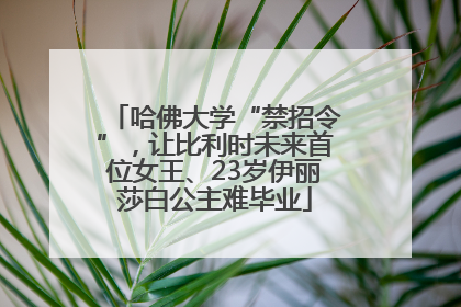 哈佛大学“禁招令”，让比利时未来首位女王、23岁伊丽莎白公主难毕业