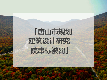 唐山市规划建筑设计研究院串标被罚