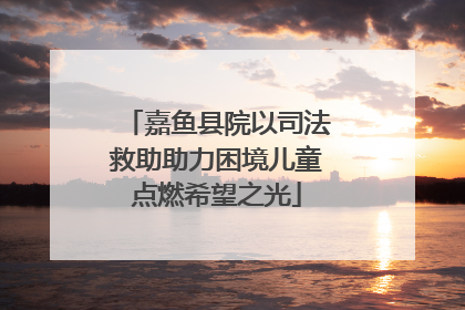 嘉鱼县院以司法救助助力困境儿童点燃希望之光