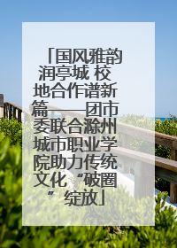 国风雅韵润亭城 校地合作谱新篇——团市委联合滁州城市职业学院助力传统文化“破圈”绽放