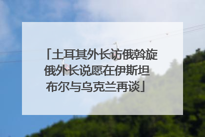 土耳其外长访俄斡旋 俄外长说愿在伊斯坦布尔与乌克兰再谈