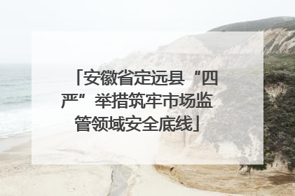 安徽省定远县“四严”举措筑牢市场监管领域安全底线
