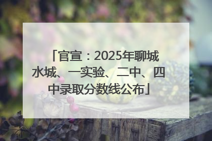 官宣：2025年聊城水城、一实验、二中、四中录取分数线公布
