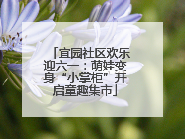 宜园社区欢乐迎六一：萌娃变身“小掌柜”开启童趣集市