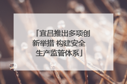 宜昌推出多项创新举措 构建安全生产监管体系