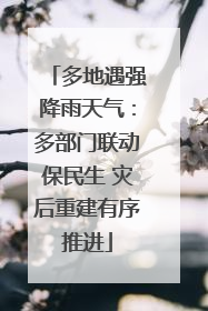 多地遇强降雨天气：多部门联动保民生 灾后重建有序推进