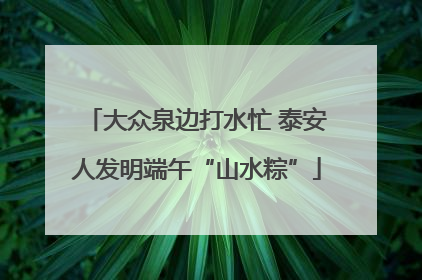 大众泉边打水忙 泰安人发明端午“山水粽”