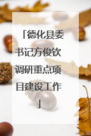 德化县委书记方俊钦调研重点项目建设工作