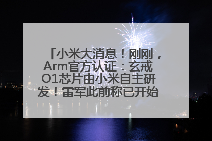 小米大消息！刚刚，Arm官方认证：玄戒O1芯片由小米自主研发！雷军此前称已开始大规模量产