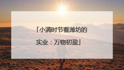 小满时节看潍坊的实业：万物初盈