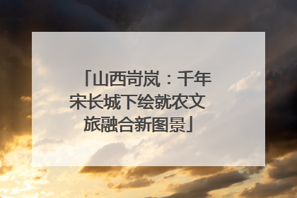 山西岢岚：千年宋长城下绘就农文旅融合新图景