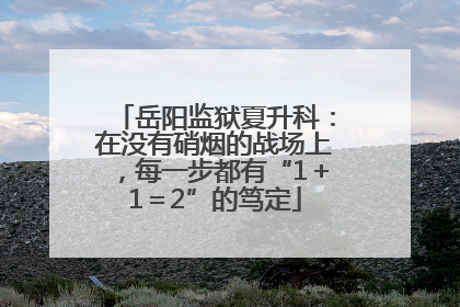 岳阳监狱夏升科：在没有硝烟的战场上，每一步都有“1＋1＝2”的笃定