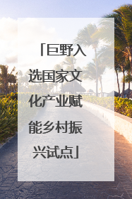 巨野入选国家文化产业赋能乡村振兴试点