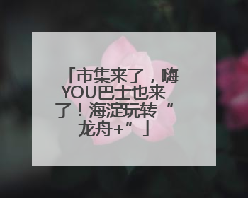 市集来了，嗨YOU巴士也来了！海淀玩转“龙舟+”