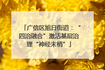广信区旭日街道：“四治融合”激活基层治理“神经末梢”