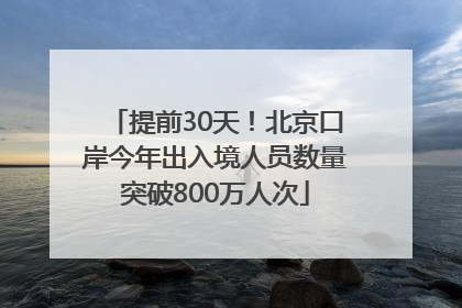 提前30天！北京口岸今年出入境人员数量突破800万人次