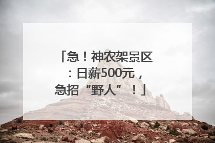 急！神农架景区：日薪500元，急招“野人”！