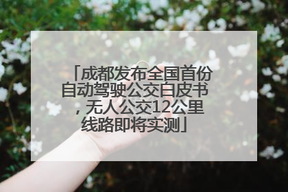 成都发布全国首份自动驾驶公交白皮书，无人公交12公里线路即将实测