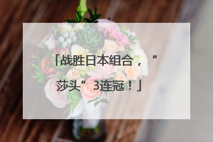 战胜日本组合，“莎头”3连冠！