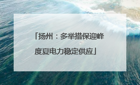 扬州：多举措保迎峰度夏电力稳定供应