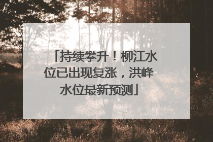 持续攀升！柳江水位已出现复涨，洪峰水位最新预测