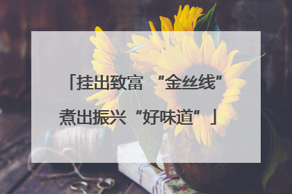 挂出致富 “金丝线” 煮出振兴“好味道”