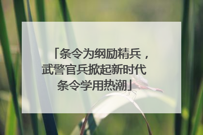 条令为纲励精兵，武警官兵掀起新时代条令学用热潮
