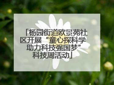杨园街道欧景苑社区开展“童心探科学 助力科技强国梦”科技周活动
