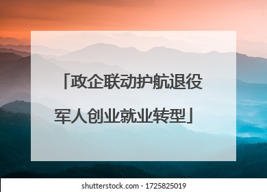 政企联动护航退役军人创业就业转型