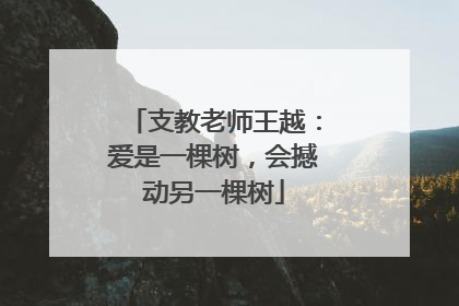 支教老师王越：爱是一棵树，会撼动另一棵树
