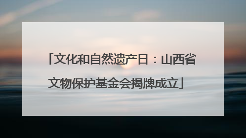 文化和自然遗产日：山西省文物保护基金会揭牌成立