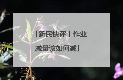 新民快评丨作业减量该如何减